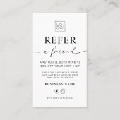 Refer A Friend Business Editable Referral Card Visitekaartje (Voorkant)