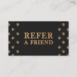Refer A Friend Modern Luxury Pet Care Black Aanbevelingskaartje