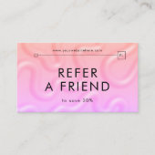 Refer a Friend Neon Pink Girly Hair Makeup Lashes Aanbevelingskaartje (Voorkant)