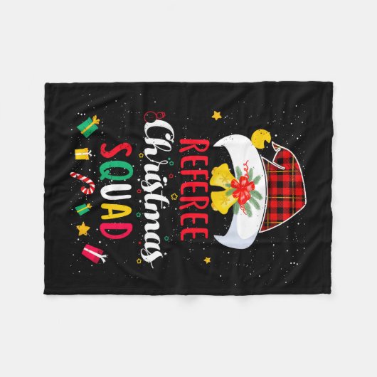 Referee Christmas Squad Santa Hat Umre Match  Fleece Deken (Voorkant (Horizontaal))