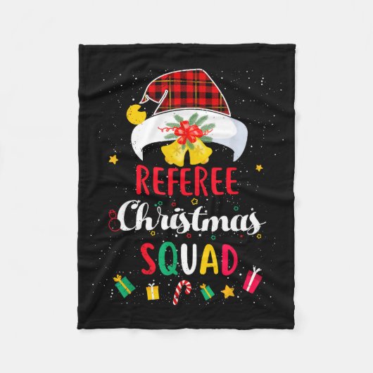 Referee Christmas Squad Santa Hat Umre Match  Fleece Deken (Voorkant)