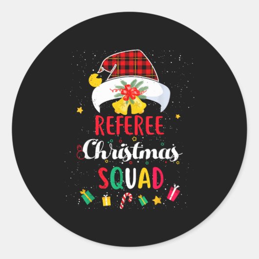 Referee Christmas Squad Santa Hat Umre Match Ronde Sticker (Voorkant)