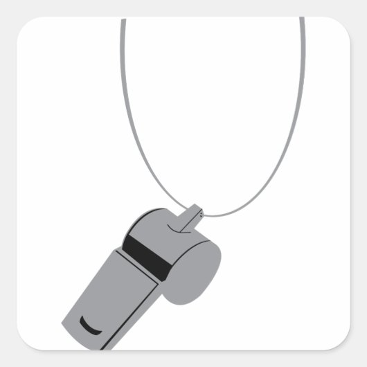 Referee Klokje Vierkante Sticker (Voorkant)