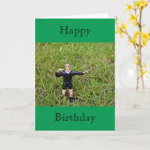 Referee Soccer/Football Happy Birthday Card Kaart (Gele Bloem)