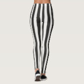 Referee Striped Classic Black & White Vertical  Leggings (Achterkant)