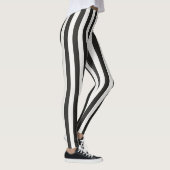 Referee Striped Classic Black & White Vertical  Leggings (Rechts)