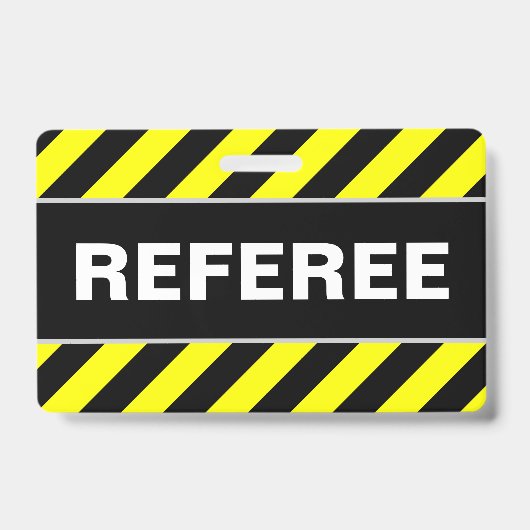 "REFEREE" + zwarte & gele Stripes-badge Badge (Voorzijde)