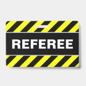 "REFEREE" + zwarte & gele Stripes-badge Badge (Achterkant)