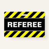 "REFEREE" + zwarte & gele Stripes-badge Badge (Voorkant)