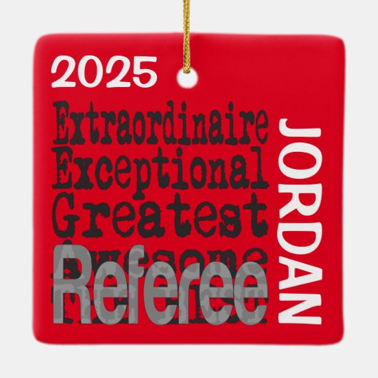 Refereer Extraordinaire CUSTOM Keramisch Ornament (Achterkant)