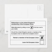 Referendum blijft bestaan in de EU Briefkaart (Voorkant / Achterkant)