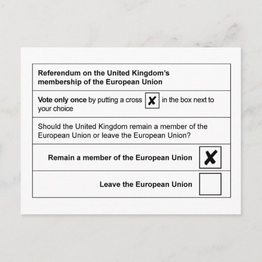Referendum blijft bestaan in de EU Briefkaart (Voorkant)