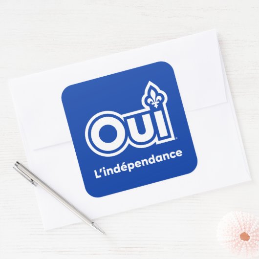 Referendum OUI-Québec Vierkante Sticker (Envelop)