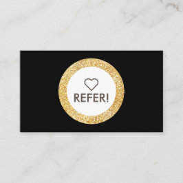 Referentie Elegant Gold Glitter Circle Accent Blac Visitekaartje