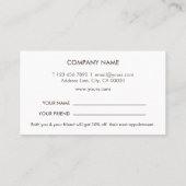 Referentie Elegant Gold Glitter Circle Accent Blac Visitekaartje (Achterkant)