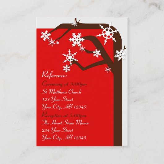 Referentie Kaart winterboom Snowflake Wedding-wedd (Voorkant)