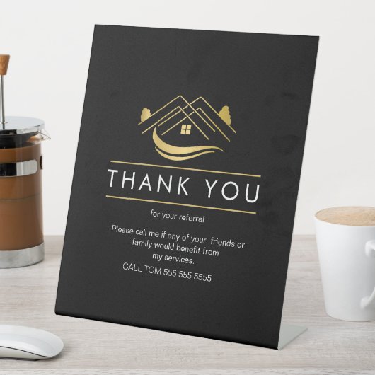 Referentie onroerend goed bedankt uw bedrijf reclamebord met voetstuk (Insitu)
