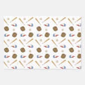Referentie van de Nostalgische Baseball Gift Wrap  Inpakpapier Vel (Voorkant 3)