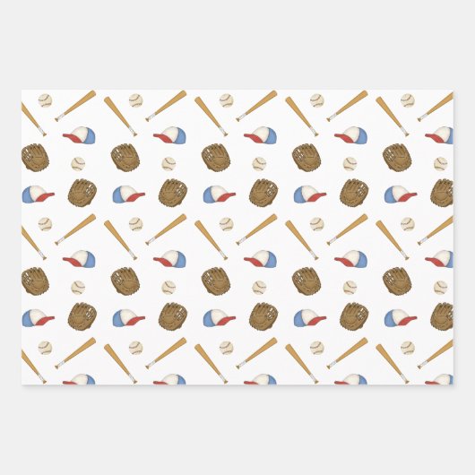 Referentie van de Nostalgische Baseball Gift Wrap  Inpakpapier Vel (Voorkant 2)