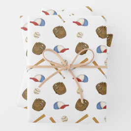 Referentie van de Nostalgische Baseball Gift Wrap  Inpakpapier Vel
