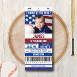 Referentie van het jaar 1 Baseball Ticket Kaart<br><div class="desc">Maak kennis met de perfecte uitnodiging voor je kleine sloppenningende verjaardagsfeest - de honkbalwedstrijd van het Jaar! Maak je klaar om op een thuisrun te lopen met deze one-of-a-kind nodigt uit, ontworpen om eruit te zien als een echte honkbalkaartje. Deze uitnodiging is voorzien van een klassiek rood en wit kleurenschema...</div>