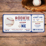 Referentie van het jaar 1 Baseball Ticket Kaart<br><div class="desc">Introductie van onze "Rookie van het Jaar" 1e uitnodiging van de Dag van de Woede, ontworpen om als een kaartje voor een honkbalspel te kijken! Deze one-of-a-kind uitnodiging zal je kleine doen voelen als een ster speler op hun speciale dag. Deze uitnodiging, voorzien van een prachtig en uniek design met...</div>