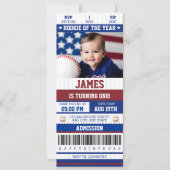 Referentie van het jaar 1 Baseball Ticket Kaart (Voorkant)