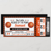 Referentie van het jaar 1 Basketball Ticket Kaart (Voorkant / Achterkant)
