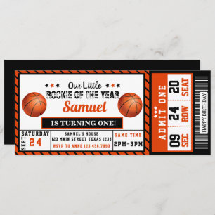 Referentie van het jaar 1 Basketball Ticket Kaart