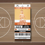 Referentie van het jaar 1 Basketball Ticket Kaart<br><div class="desc">Viel de eerste verjaardag van je kleine in stijl met onze basketbaluitnodiging die eruit ziet als een kaartje voor het grote spel! Met zijn oogstrelende design en leuke basketbaldetails is deze uitnodiging perfect voor elke kleine jongen die van het spel houdt. De uitnodiging is ontworpen om er als een echt...</div>