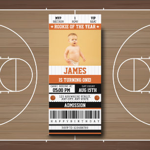 Referentie van het jaar 1 Basketball Ticket Kaart