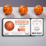 Referentie van het jaar 1 Basketball Ticket Kaart<br><div class="desc">Op zoek naar een creatieve en leuke manier om je eerste verjaardag te vieren? Kijk niet verder dan onze "Rookie van het Jaar" basketbaluitnodiging die eruit ziet als een kaartje voor een groot spel! Deze uitnodiging, voorzien van gedurfde kleuren en afspeelbare graphics, zal al uw gasten enthousiast maken voor de...</div>