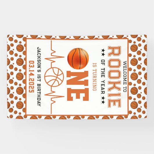 Referentie van het jaar 1 van de Basketball Spandoek (Horizontaal)