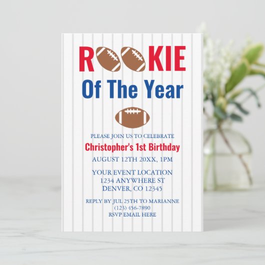Referentie van het jaar Football 1e verjaardag Kaart (Staand voorkant)