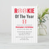 Referentie van het jaar honkbal 1ste verjaardag kaart (Staand voorkant)