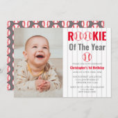 Referentie van het jaar honkbal 1ste verjaardag kaart (Voorkant / Achterkant)