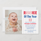 Referentie van het jaar honkbal 1ste verjaardag kaart (Voorkant)