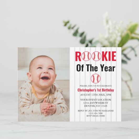 Referentie van het jaar honkbal 1ste verjaardag kaart (Staand voorkant)