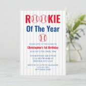 Referentie van het jaar honkbal 1ste verjaardag kaart (Staand voorkant)