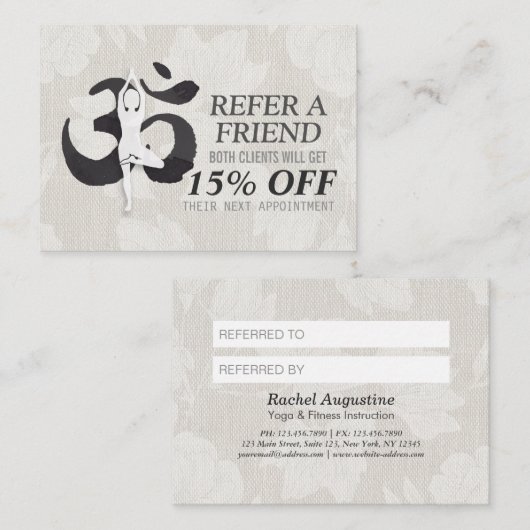 Referentie van YOGA OM-gebarentechniek Aanbevelingskaartje (Voorkant / Achterkant)