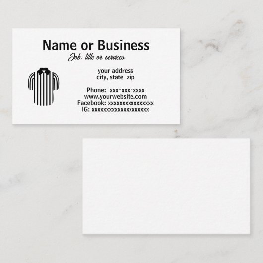 referentie visitekaartje (Voorkant / Achterkant)