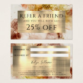 Referentie Waterverf bruin goud glitter Visitekaartje (Voorkant /achterkant)