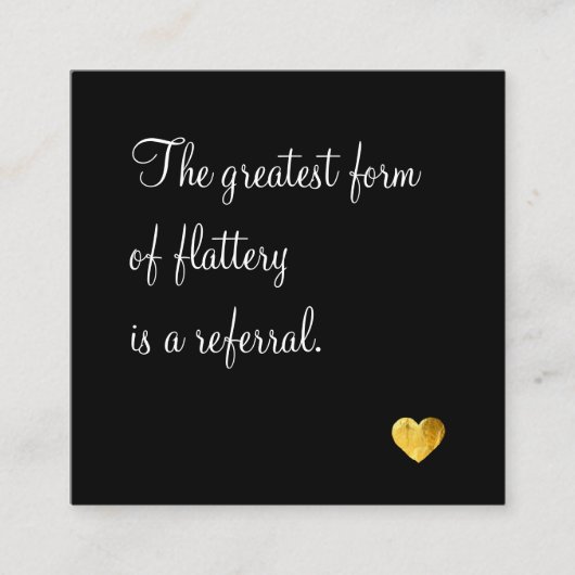 Referentiekaart Klanten Loyalty Gold Heart Aanbevelingskaartje (Voorkant)