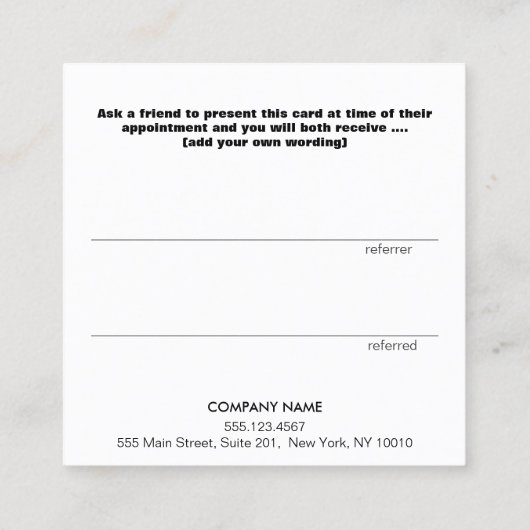 Referentiekaart Klanten Loyalty Gold Heart Aanbevelingskaartje (Achterkant)