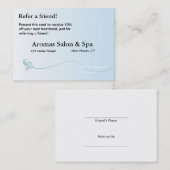 Referentiekaart met schaduwblauwe achtergrond aanbevelingskaartje (Voorkant / Achterkant)