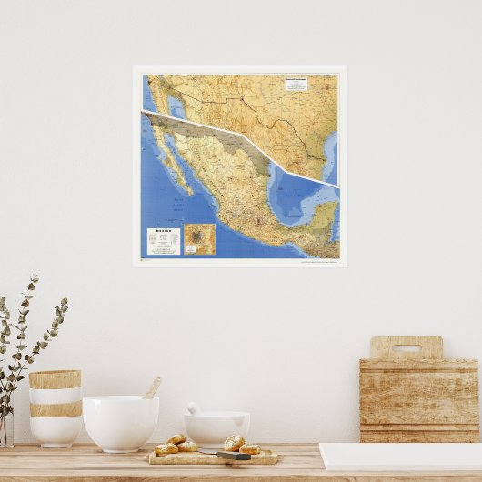 Referentiekaart Mexico - 1993 Poster (Keuken)