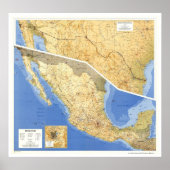 Referentiekaart Mexico - 1993 Poster (Voorkant)