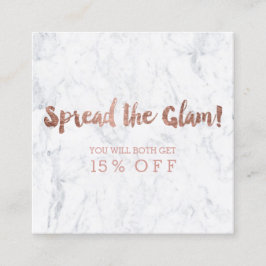 Referentiekaart modern roos goudtipografie marmer  aanbevelingskaartje