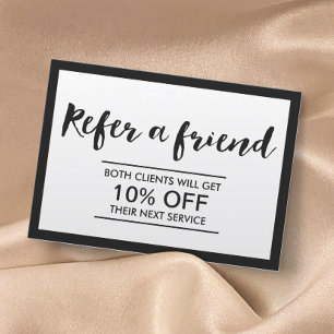 Referentiekaart   Modern zwart-wit eenvoudig Lijst Aanbevelingskaartje