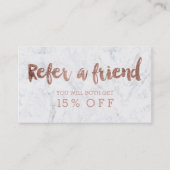 Referentiekaart moderne roos goudtipografische mar aanbevelingskaartje (Voorkant)